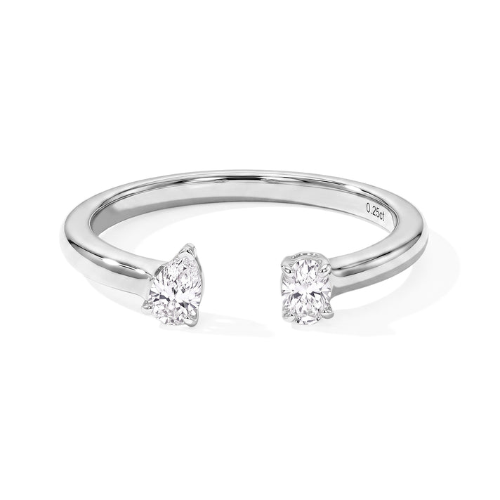Luxuriant - Lab Grown Diamond Ring in Rhodium Overlay Sterling Silver 0.25 Ct. 8770756 1