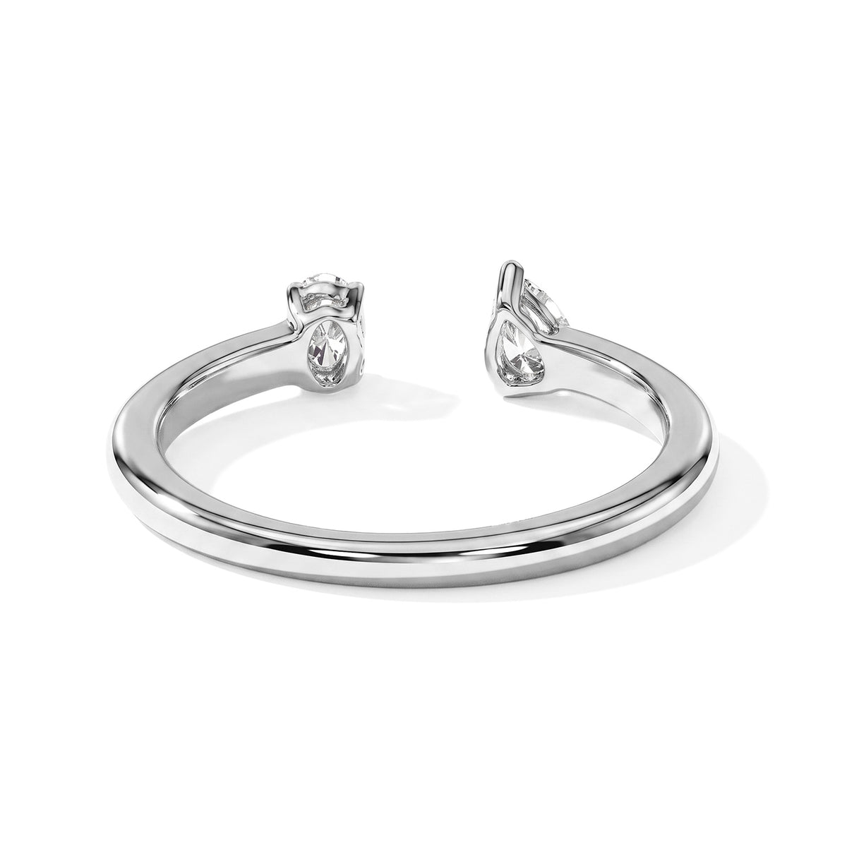 Luxuriant - Lab Grown Diamond (SI/G-H) Dual-Stone Ring in Rhodium Overlay Sterling Silver 0.25 Ct. 8770756 5