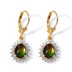 Luxuriant - Ammolite & Lab Grown Diamond (SI/G-H) Earring with Lever Back in 18K Vermeil Yellow Gold Plated Sterling Silver 2.87 Ct._8770835