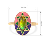 D'Joy - Ammolite Solitaire Ring in 18K Vermeil Yellow Gold Plated Sterling Silver 1.50 Ct._8770924_5