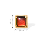 D'Joy - Ammolite Solitaire Stud Earring with Push Post in 18K Vermeil Yellow Gold Plated Sterling Silver 1.95 Ct._8770933_4