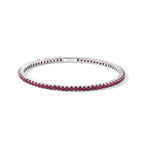 D'Joy - AAA African Ruby Full Bangle (Size - 7.5) in Rhodium Overlay Sterling Silver 7.05 Ct, Silver Wt.13.00 Gms_8770937