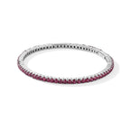 D'Joy - AAA African Ruby Full Bangle (Size - 7.5) in Rhodium Overlay Sterling Silver 7.05 Ct, Silver Wt.13.00 Gms_8770937_3