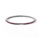 D'Joy - AAA African Ruby Full Bangle (Size - 7.5) in Rhodium Overlay Sterling Silver 7.05 Ct, Silver Wt.13.00 Gms_8770937_4