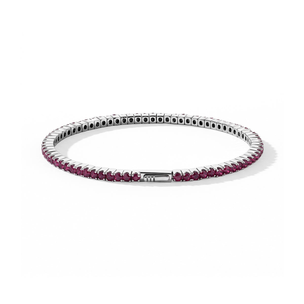 D'Joy - AAA African Ruby Full Bangle (Size - 7.5) in Rhodium Overlay Sterling Silver 7.05 Ct, Silver Wt.13.00 Gms 8770937 4