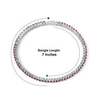 D'Joy - AAA African Ruby Full Bangle (Size - 7.5) in Rhodium Overlay Sterling Silver 7.05 Ct, Silver Wt.13.00 Gms_8770937_5