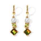 D'Joy - Ammolite, Peridot & Pearl Earring with Lever Back in 18K Vermeil Yellow Gold Plated Sterling Silver 3.74 Ct._8770949