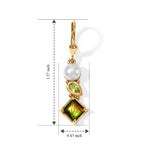 D'Joy - Ammolite, Peridot & Pearl Earring with Lever Back in 18K Vermeil Yellow Gold Plated Sterling Silver 3.74 Ct._8770949_4