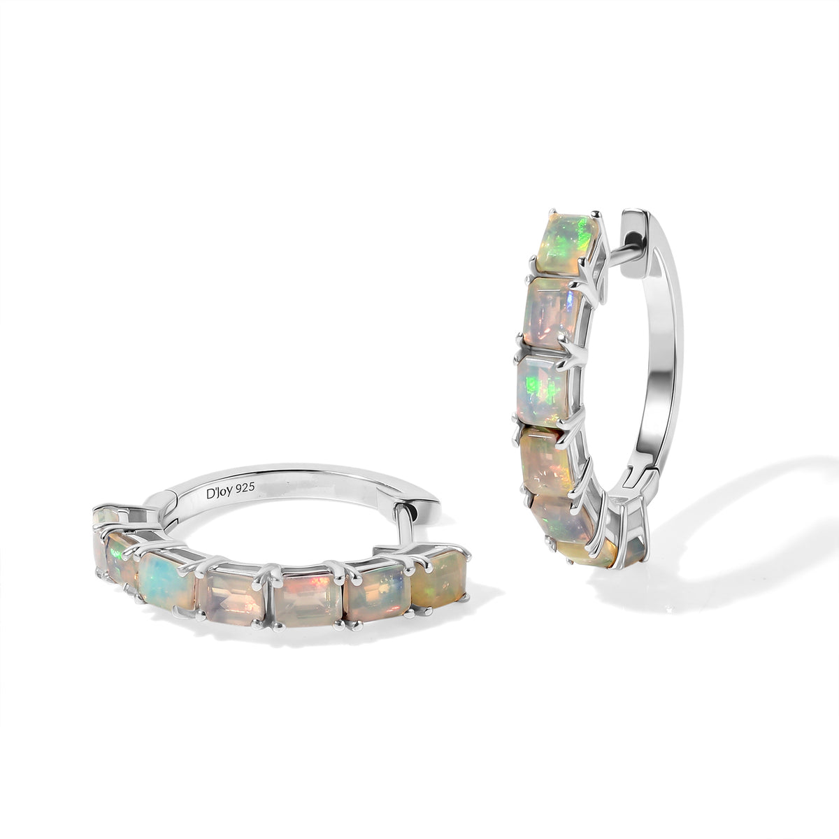 D'joy Ethiopian Opal Full Hoop Earring in Platinum OverlaySterling Silver  2.002  Ct. 8772500 0
