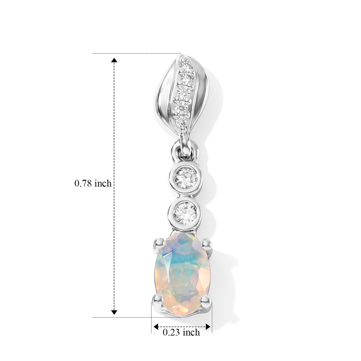 D'joy Ethiopian Opal, White Zircon Dangling Earring in Platinum OverlaySterling Silver  0.706  Ct. 8772786 4