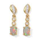 D'joy Ethiopian Opal, White Zircon Dangling Earring Sterling Silver  0.706  Ct._8772837