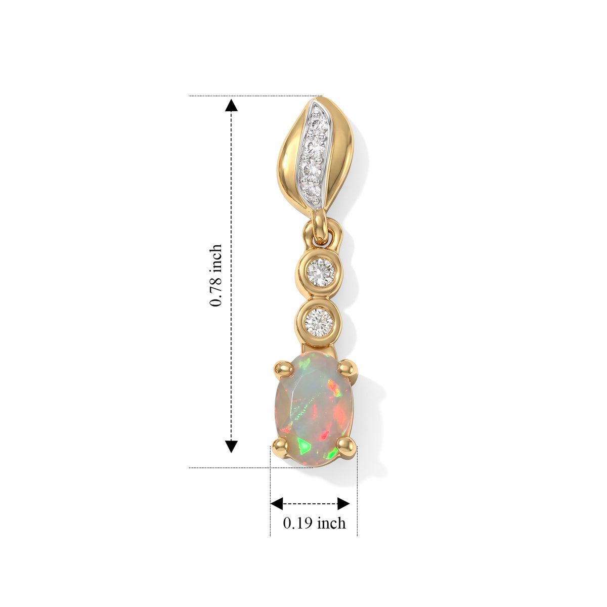 D'joy Ethiopian Opal, White Zircon Dangling Earring Sterling Silver  0.706  Ct. 8772837 5