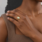 D'Joy - AAA Ethiopian Opal, White Zircon & Zambian Emerald Halo Ring in Yellow Gold Plated Sterling Silver 1.95 Ct._8772838_2