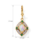 D'joy Ethiopian Opal, White Zircon, Zambian Emerald Solitaire Lever Back Earring Sterling Silver  2.576  Ct._8772878_4