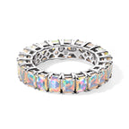 D'joy Ethiopian Opal Band Ring in Platinum OverlaySterling Silver  3.289  Ct._8772963
