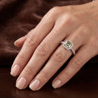 Luxuriant - AAA Turkizite & Lab Grown Diamond (SI/G-H) Halo Ring in 18K Vermeil Yellow Gold Plated Sterling Silver 1.50 Ct._8773052_2