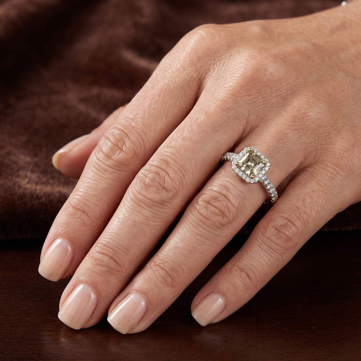 Luxuriant - AAA Turkizite &amp; Lab Grown Diamond (SI-G-H) Halo Ring in 18K Vermeil Yellow Gold Plated Sterling Silver 1.50 Ct. 8773052 2