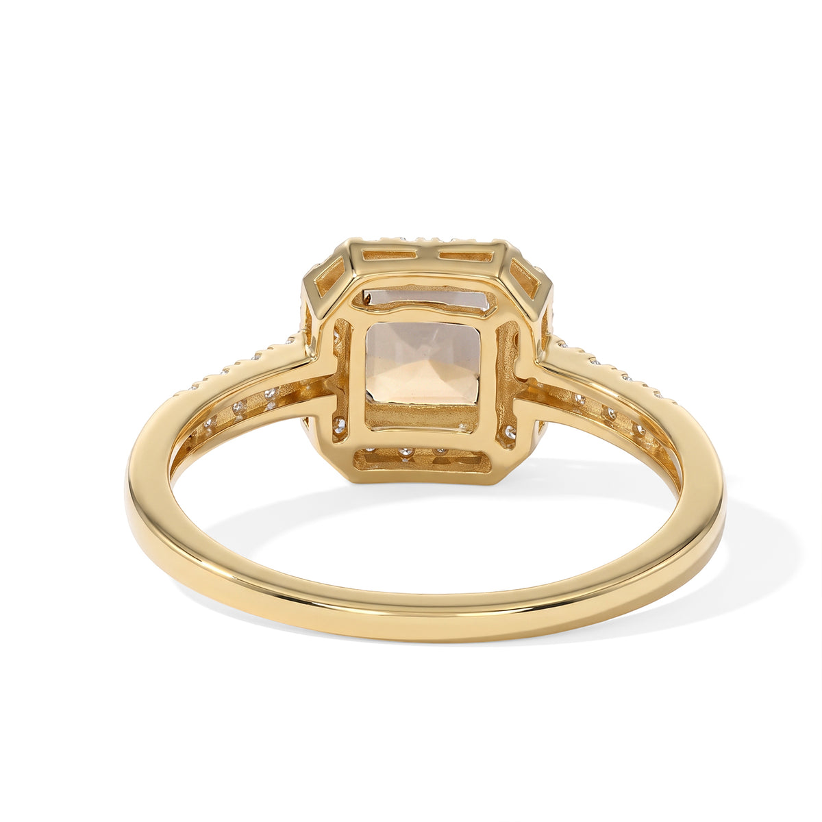 Luxuriant - AAA Turkizite &amp; Lab Grown Diamond (SI-G-H) Halo Ring in 18K Vermeil Yellow Gold Plated Sterling Silver 1.50 Ct. 8773052 4