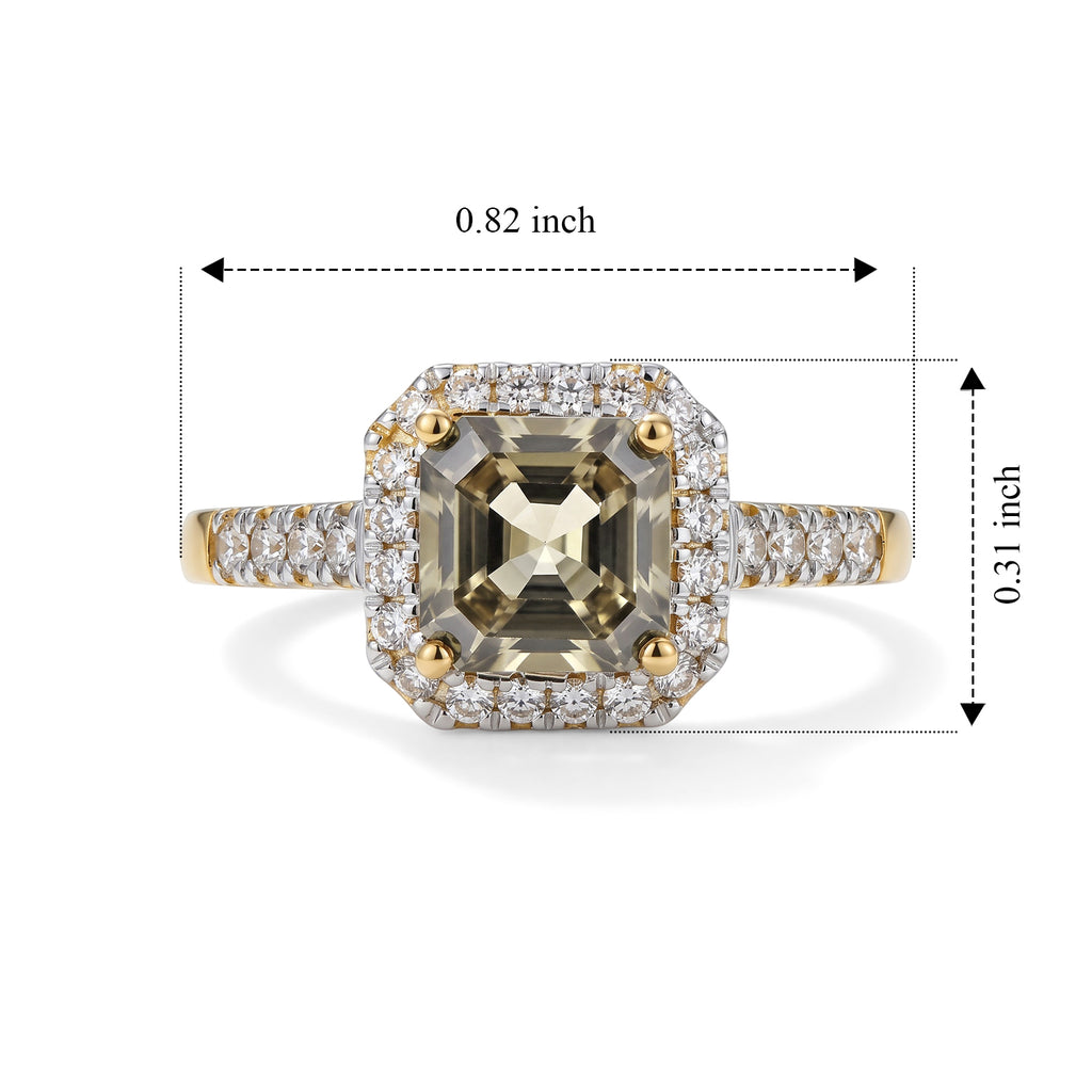 Luxuriant - AAA Turkizite & Lab Grown Diamond (SI/G-H) Halo Ring in 18K Vermeil Yellow Gold Plated Sterling Silver 1.50 Ct._8773052_5