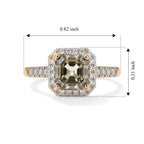 Luxuriant - AAA Turkizite & Lab Grown Diamond (SI/G-H) Halo Ring in 18K Vermeil Yellow Gold Plated Sterling Silver 1.50 Ct._8773052_5