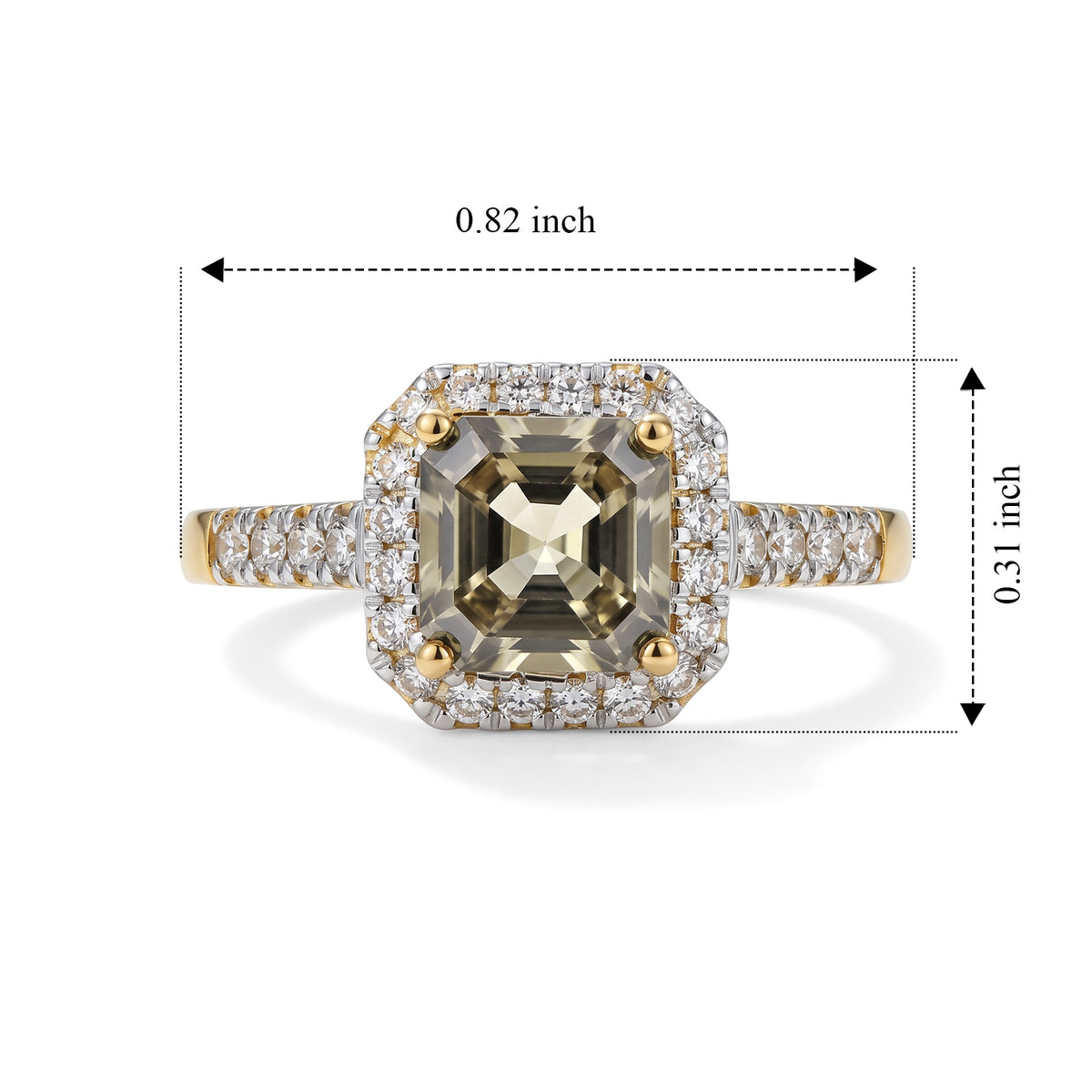 Luxuriant - AAA Turkizite &amp; Lab Grown Diamond (SI-G-H) Halo Ring in 18K Vermeil Yellow Gold Plated Sterling Silver 1.50 Ct. 8773052 5