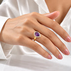 Luxuriant Zambian Amethyst, Lab Grown Diamond Ring in 18K YG VermeilSterling Silver  2.347  Ct._8773087_1