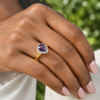 Luxuriant Zambian Amethyst, Lab Grown Diamond Ring in 18K YG VermeilSterling Silver  2.347  Ct._8773087_2