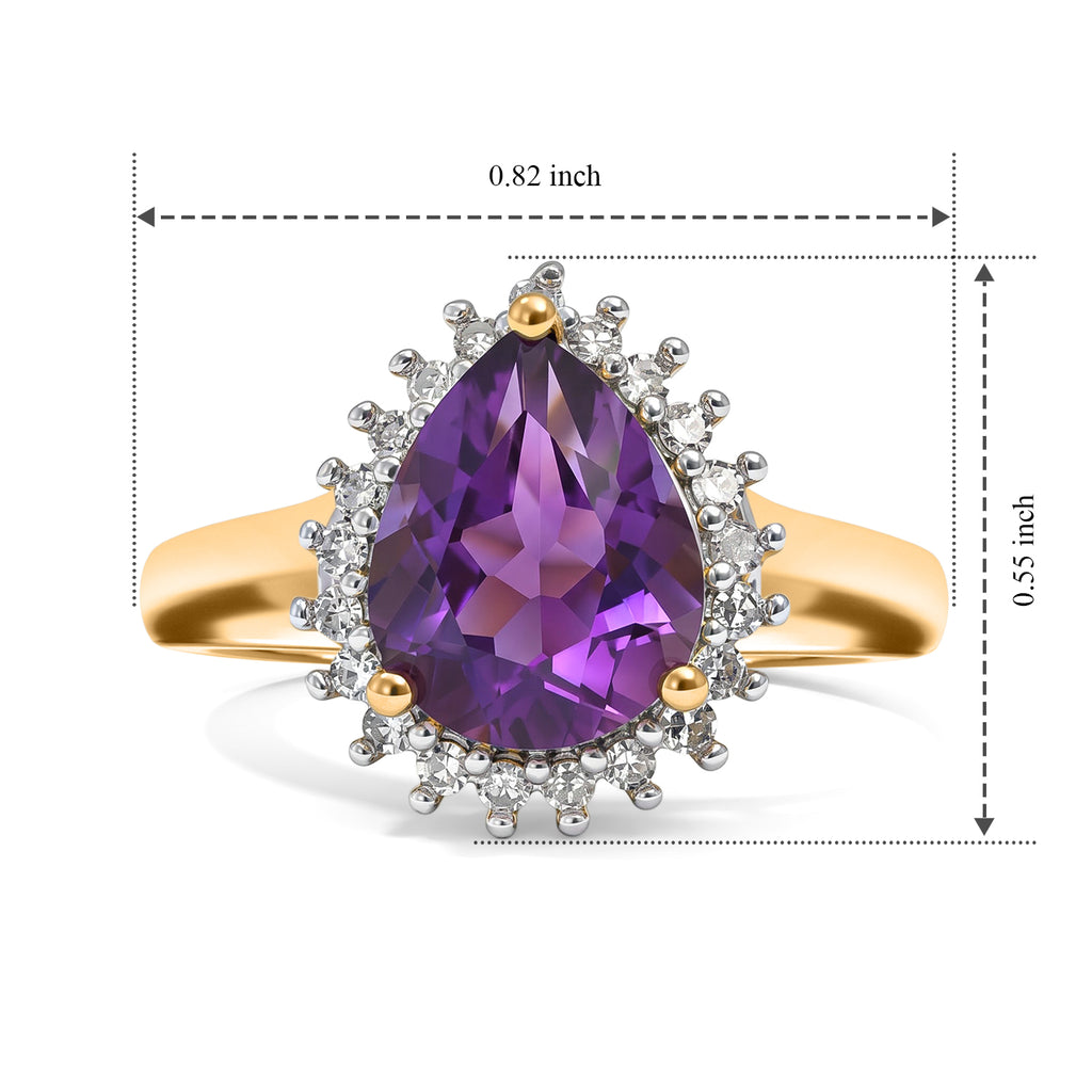 Luxuriant Zambian Amethyst, Lab Grown Diamond Ring in 18K YG VermeilSterling Silver  2.347  Ct._8773087_5