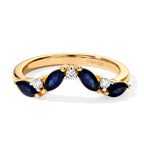 D'joy Blue Sapphire, Moissanite Fancy Ring in 18K YG VermeilSterling Silver  0.832  Ct._8773132