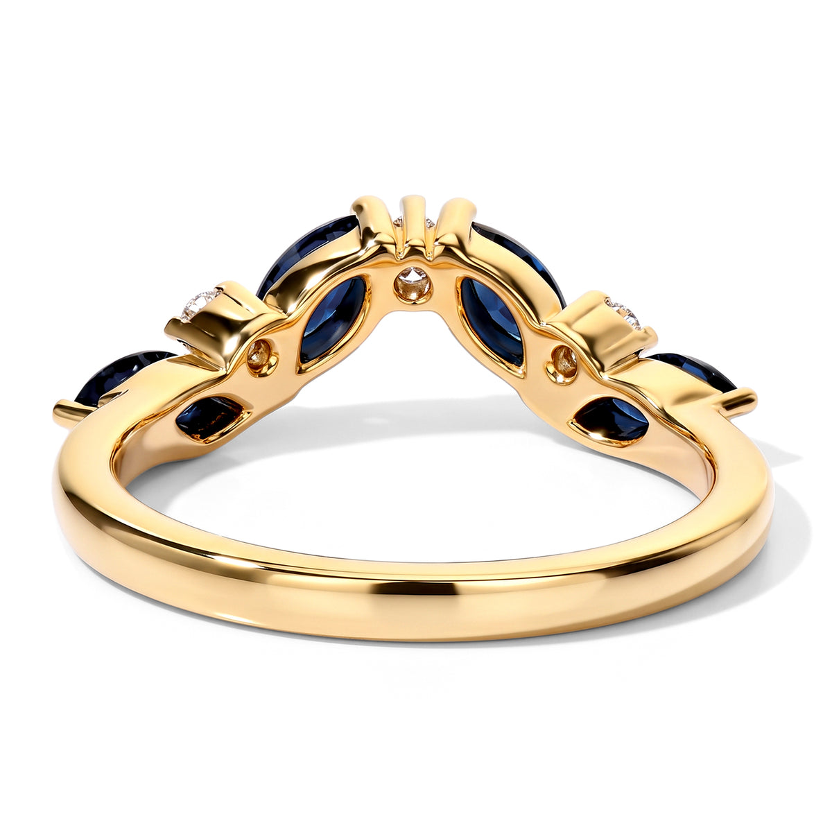 D'joy Blue Sapphire, Moissanite Fancy Ring in 18K YG VermeilSterling Silver  0.832  Ct. 8773132 4