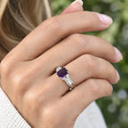 D'joy Zambian Amethyst, White Zircon Ring in Platinum OverlaySterling Silver  1.570  Ct._8773203_2