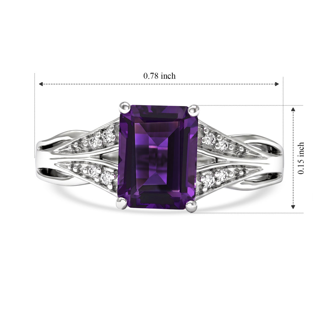 D'joy Zambian Amethyst, White Zircon Ring in Platinum OverlaySterling Silver  1.570  Ct._8773203_5