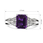 D'joy Zambian Amethyst, White Zircon Ring in Platinum OverlaySterling Silver  1.570  Ct._8773203_5