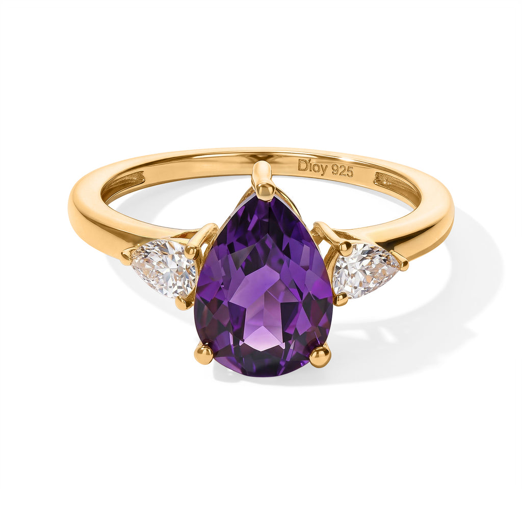 D'joy Zambian Amethyst, Moissanite Ring Sterling Silver  2.036  Ct._8773232