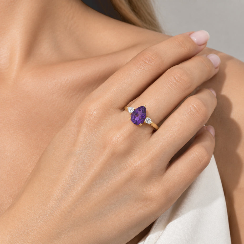 D'joy Zambian Amethyst, Moissanite Ring Sterling Silver  2.036  Ct._8773232_1