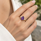 D'joy Zambian Amethyst, Moissanite Ring Sterling Silver  2.036  Ct._8773232_2