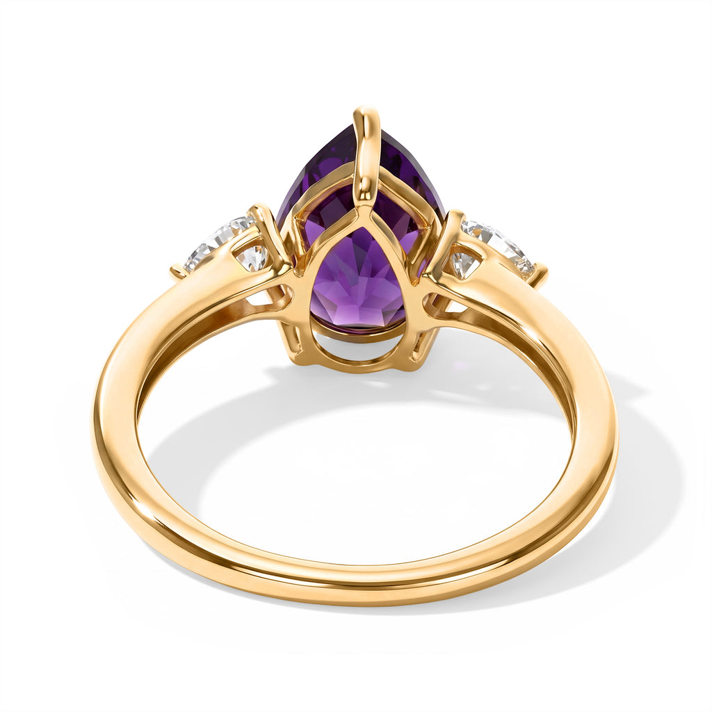 D'joy Zambian Amethyst, Moissanite Ring Sterling Silver  2.036  Ct._8773232_4