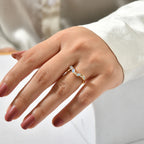D'Joy - Ethiopian Opal & Moissanite Wishbone Ring in 18K Vermeil Yellow Gold Plated Sterling Silver_8773277_1