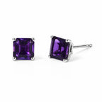 D'Joy - AAA Zambian Amethyst Solitaire Stud Earring with Push Post in Platinum Overlay Sterling Silver 2.10 Ct._8773298