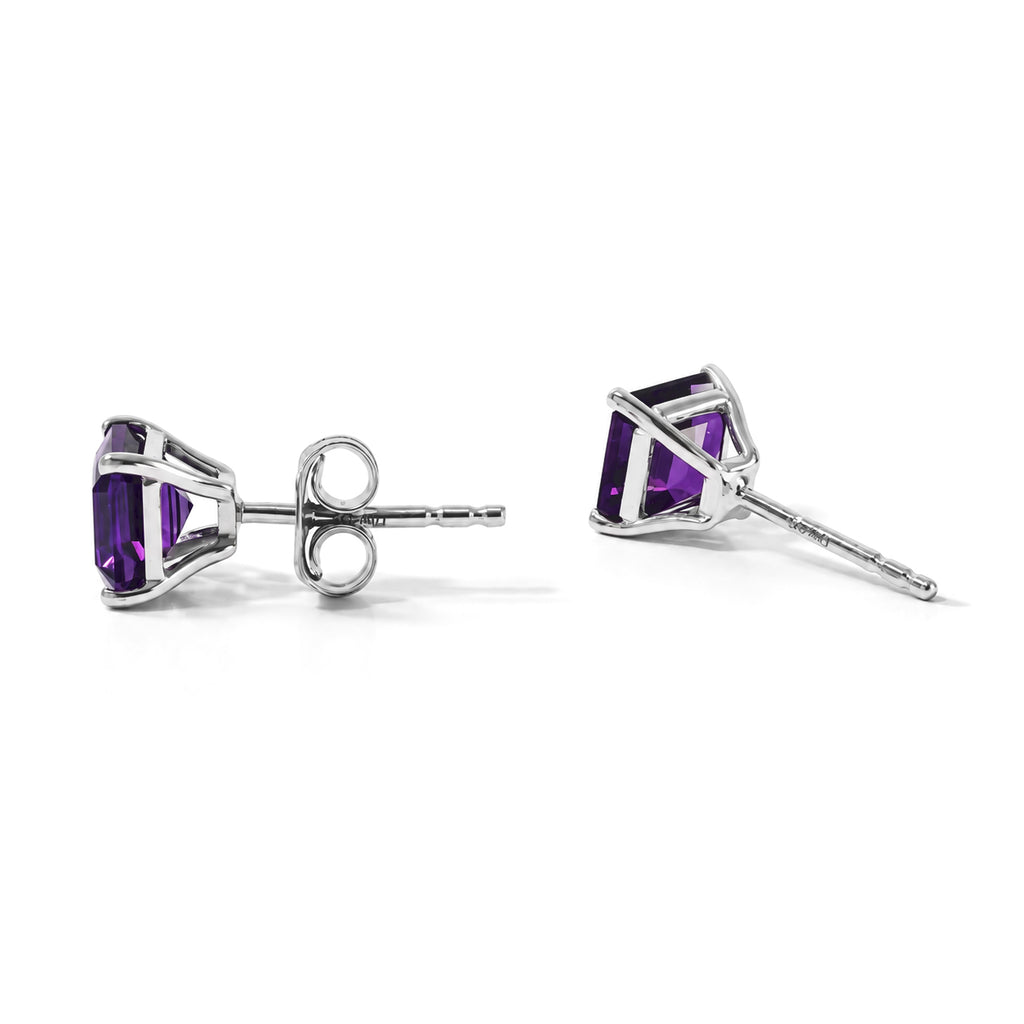 D'Joy - AAA Zambian Amethyst Solitaire Stud Earring with Push Post in Platinum Overlay Sterling Silver 2.10 Ct._8773298_3