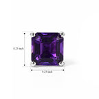 D'Joy - AAA Zambian Amethyst Solitaire Stud Earring with Push Post in Platinum Overlay Sterling Silver 2.10 Ct._8773298_4