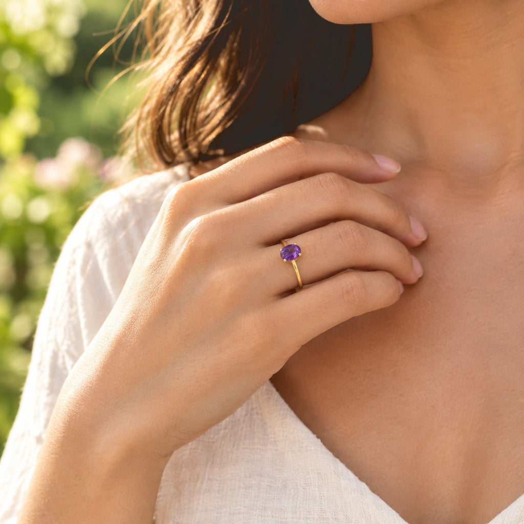 D'joy Zambian Amethyst Solitaire Ring Sterling Silver  1.184  Ct._8773496_1