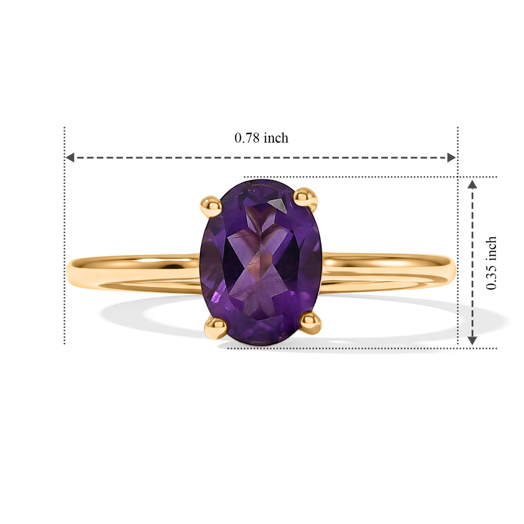 D'joy Zambian Amethyst Solitaire Ring Sterling Silver  1.184  Ct._8773496_5