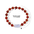 D'Joy - Red Jade & White Keshi Pearl Stretchable Bracelet (Size - 7) in Yellow Gold Plated Sterling Silver 70.00 Ct._8773571_3