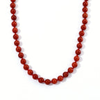 D'Joy - Red Jade Beads Necklace (Size - 20) with Magnetic Clasp in Yellow Gold Plated Sterling Silver 500.00 Ct._8773636