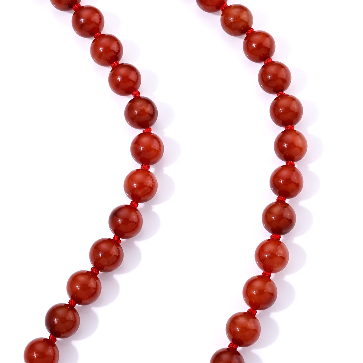 D'Joy - Red Jade Beads Necklace (Size - 20) with Magnetic Clasp in Yellow Gold Plated Sterling Silver 500.00 Ct. 8773636 2