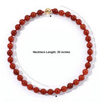 D'Joy - Red Jade Beads Necklace (Size - 20) with Magnetic Clasp in Yellow Gold Plated Sterling Silver 500.00 Ct._8773636_4