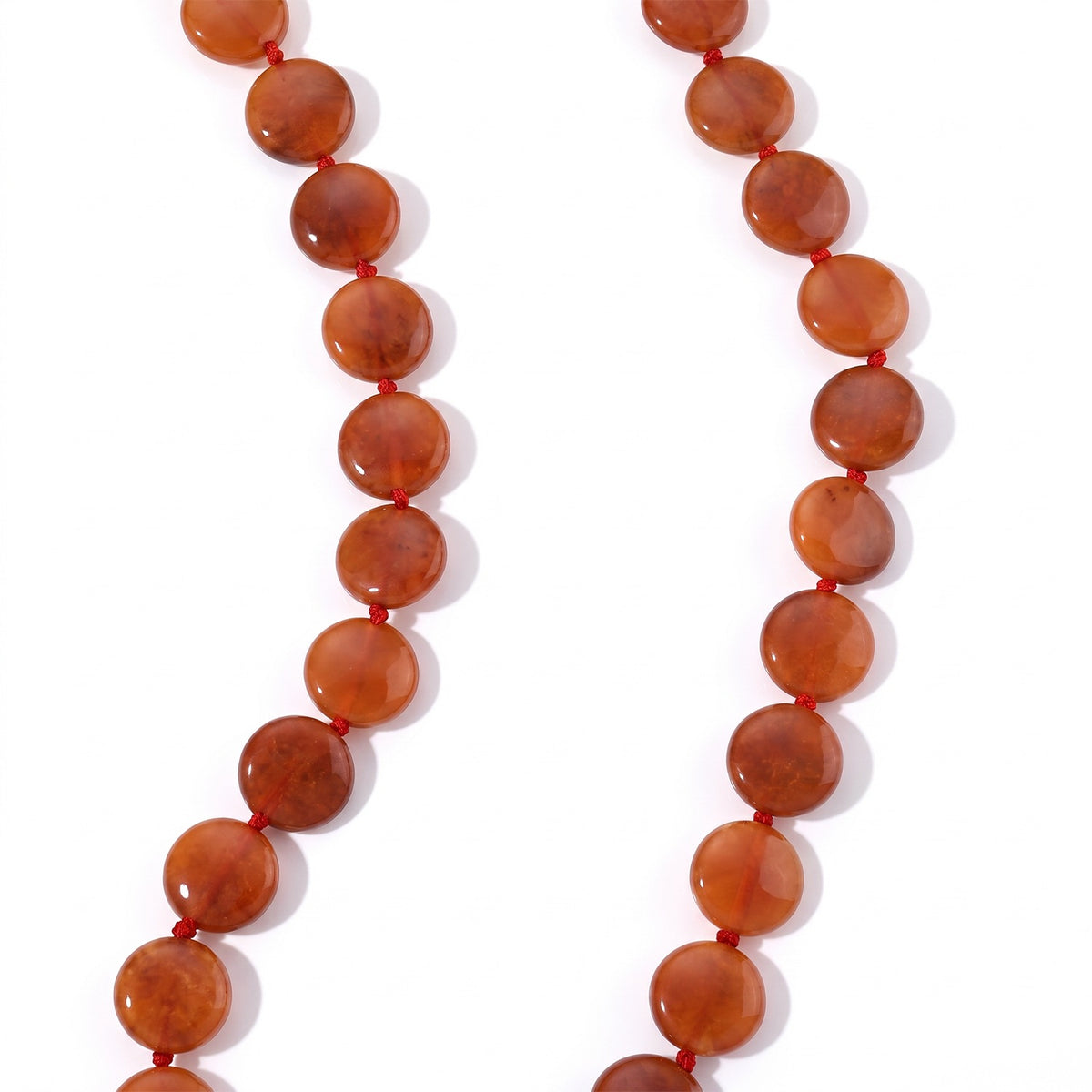 D'Joy - Red Jade Beads Necklace (Size - 20) with Magnetic Clasp in Yellow Gold Plated Sterling Silver 250.00 Ct. 8773639 2