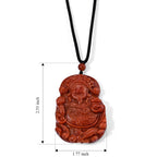 Red Jade Buddha Necklace with Cotton Thread (Size - 28, Adjustable) 205.00 Ct._8773653_4