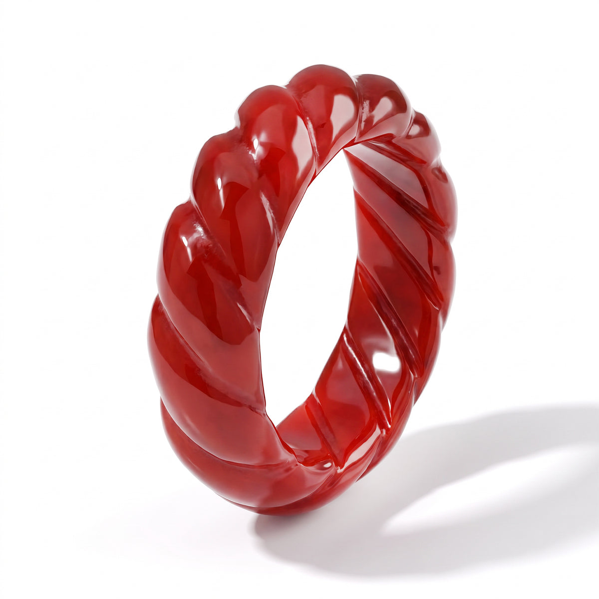 Red Jade Twisted Band Ring 30.00 Ct. 8773889 2